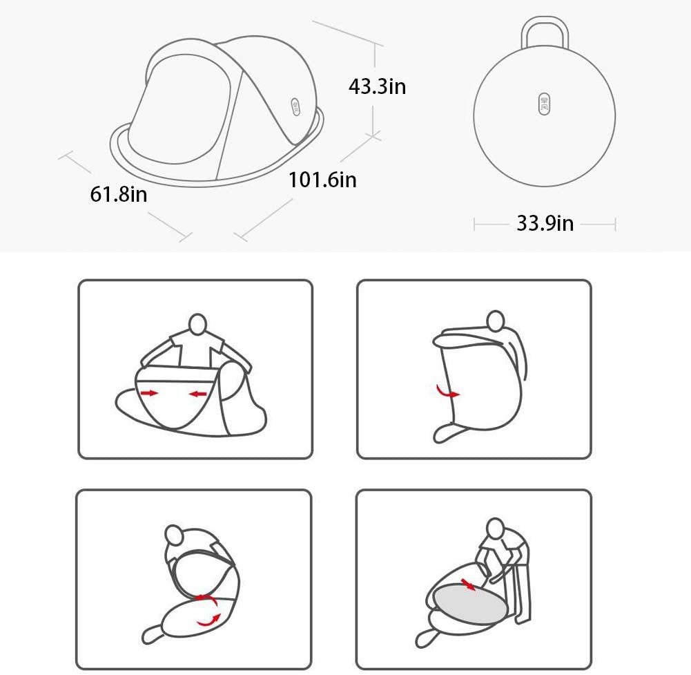 چادر مسافرتی اتوماتیک 4 نفره شیائومی Xiaomi Zenph Waterproof 4 Person Automatic Camping Tent ضد آب
