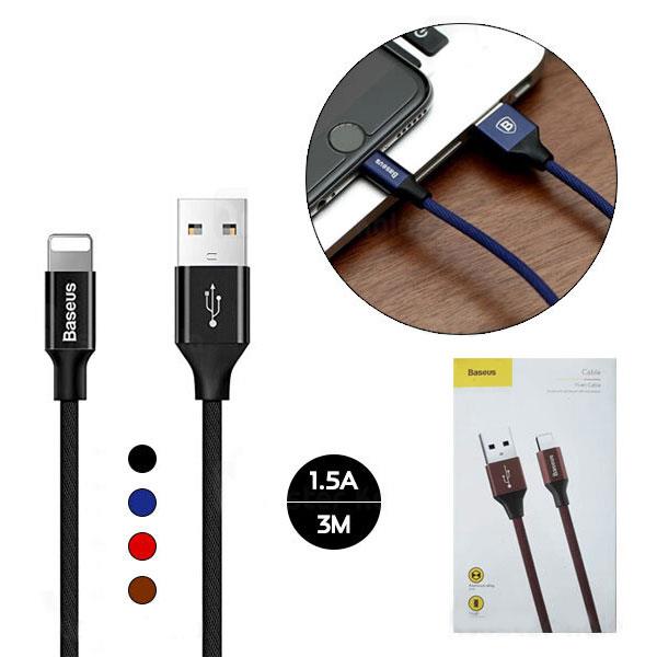 کابل شارژ لایتنینگ بیسوس Baseus Yiven Cable CALYW-C01 طول 3 متر و توان 1.5 آمپر