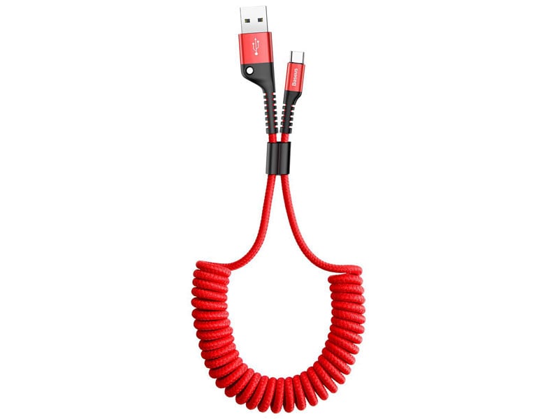کابل Type C بیسوس Baseus Fish Eye Spring CATSR-01 طراحی تلفنی با توان 2 آمپر طول 1 متر