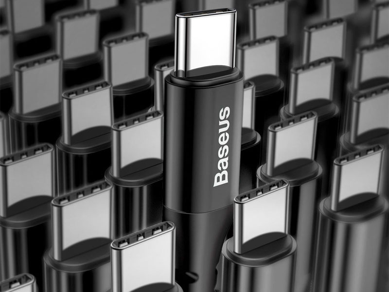 کابل Type C بیسوس Baseus Fish Eye Spring CATSR-01 طراحی تلفنی با توان 2 آمپر طول 1 متر