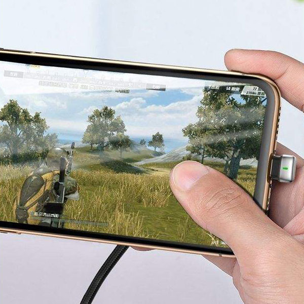 کابل لایتنینگ بیسوس Baseus Green U-shaped lamp Mobile Game CALUX-A01 توان 2.4 آمپر