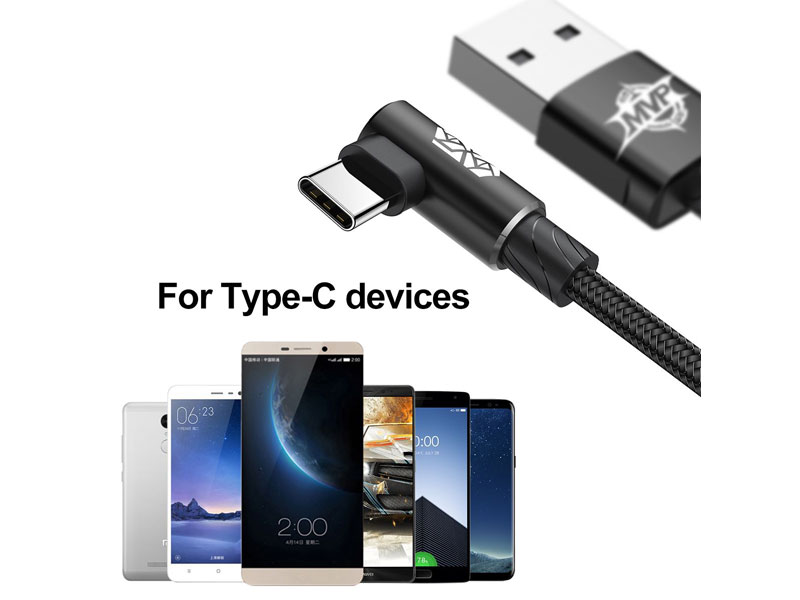 کابل Type C بیسوس Baseus MVP Elbow Mobile CATMVP-A01 توان 2 آمپر طول 1 متر