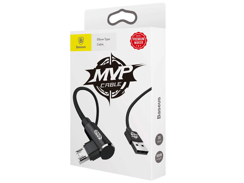 کابل میکرو یو اس بی بیسوس Baseus MVP Elbow Type Cable CAMMVP-A01 طول 1 متر