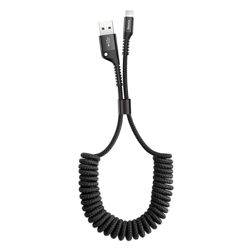 کابل لایتنینگ بیسوس Baseus Fish Eye Spring CALSR-01 طراحی تلفنی با توان 2 آمپر