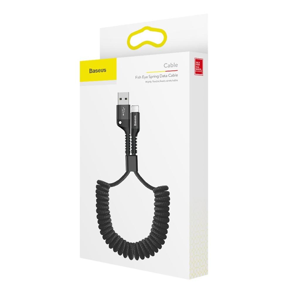 کابل لایتنینگ بیسوس Baseus Fish Eye Spring CALSR-01 طراحی تلفنی با توان 2 آمپر