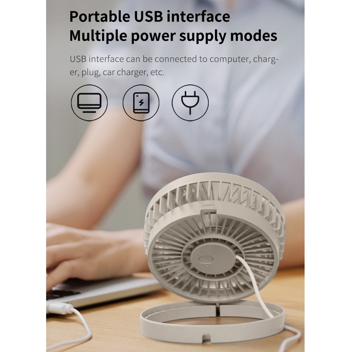 پنکه شیائومی مدل VH F17 USB Foldable Electric Desktop Fan
