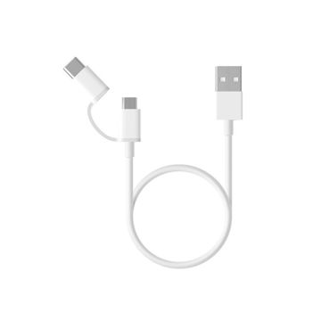 کابل شارژ شیائومی مدل Mi 2-in-1 USB Cable Micro USB to Type-C 30cm