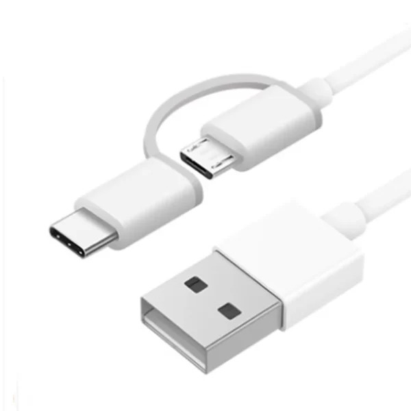 کابل شارژ شیائومی مدل Mi 2-in-1 USB Cable Micro USB to Type-C 30cm