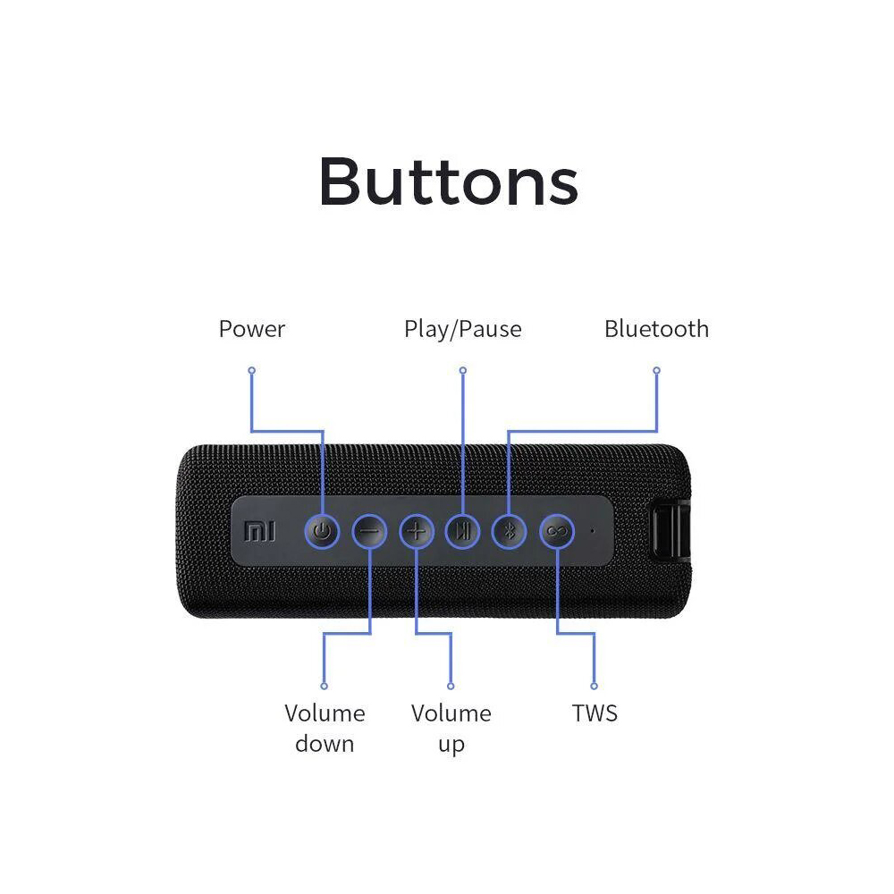 اسپیکر بلوتوثی قابل حمل شیائومی مدل Mi portable Bluetooth speaker MDZ-36-DB
