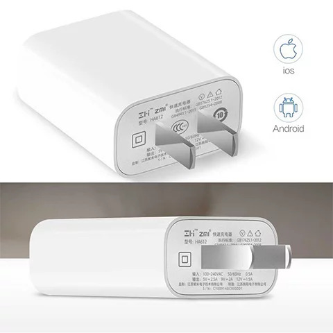 شارژر دیواری1پورت شیاومی مدل Xiaomi ZMI HA612 Quick Charger Kit