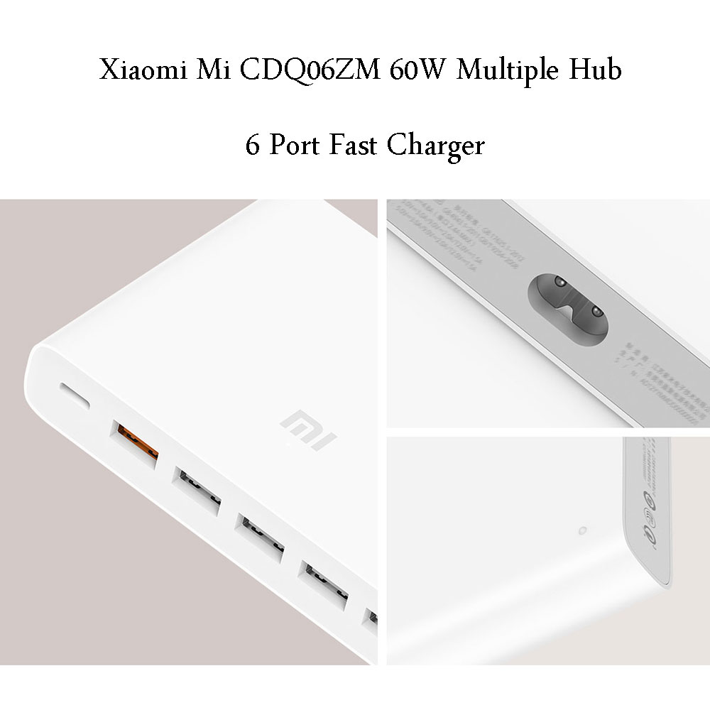 هاب USB و شارژر سریع 60 واتی شیائومی Xiaomi Mi 60W Multiple Hub 6 Port Fast Charger