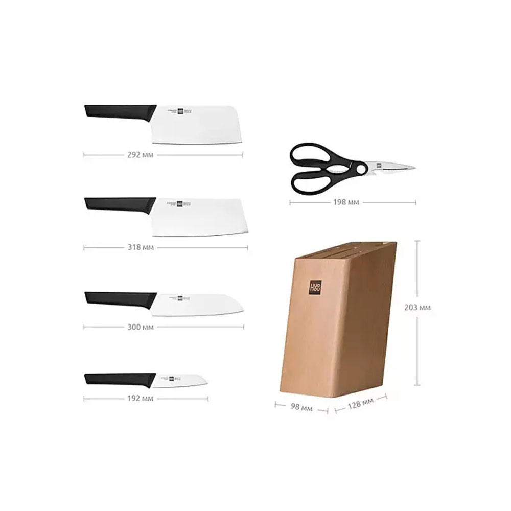 ست 5 تایی چاقوی آشپزخانه به همراه استند شیائومی مدل Xiaomi HuoHou Knife Set HU0057