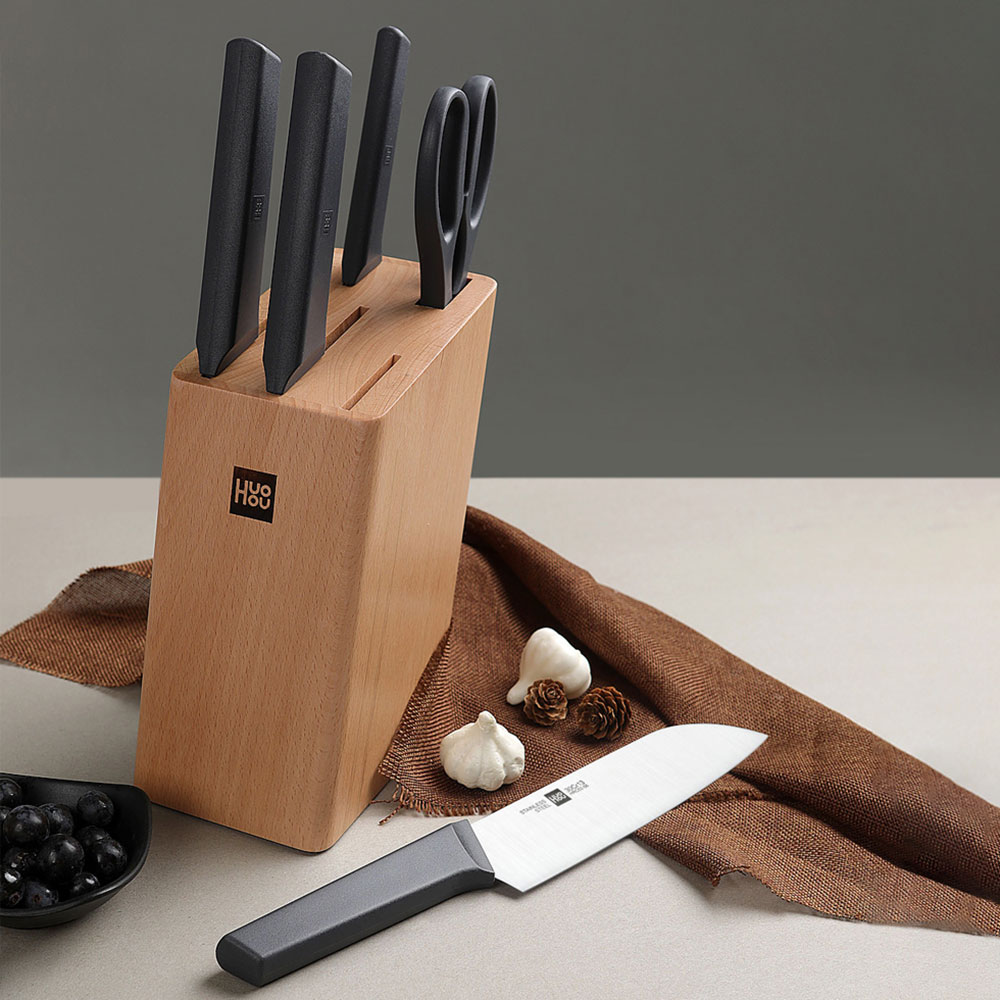 ست 5 تایی چاقوی آشپزخانه به همراه استند شیائومی مدل Xiaomi HuoHou Knife Set HU0057