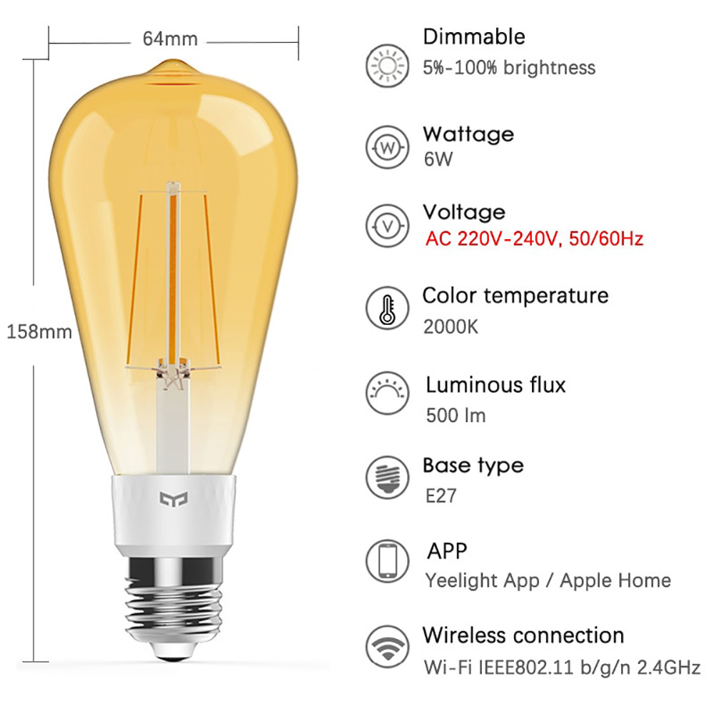 لامپ فیلامنت LED هوشمند شیائومی YEELIGHT مدل ST64