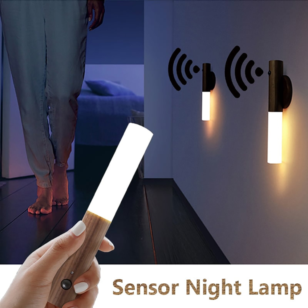 لامپ سنسوردار شیائومی با بدنه چوبی مدل Xiaomi LED Infrared Sensor Night Light