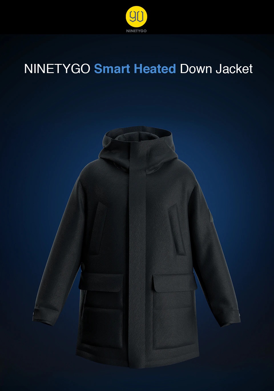 کاپشن هوشمند شیائومی مدل NinetyGo Smart Heated Down Jacket