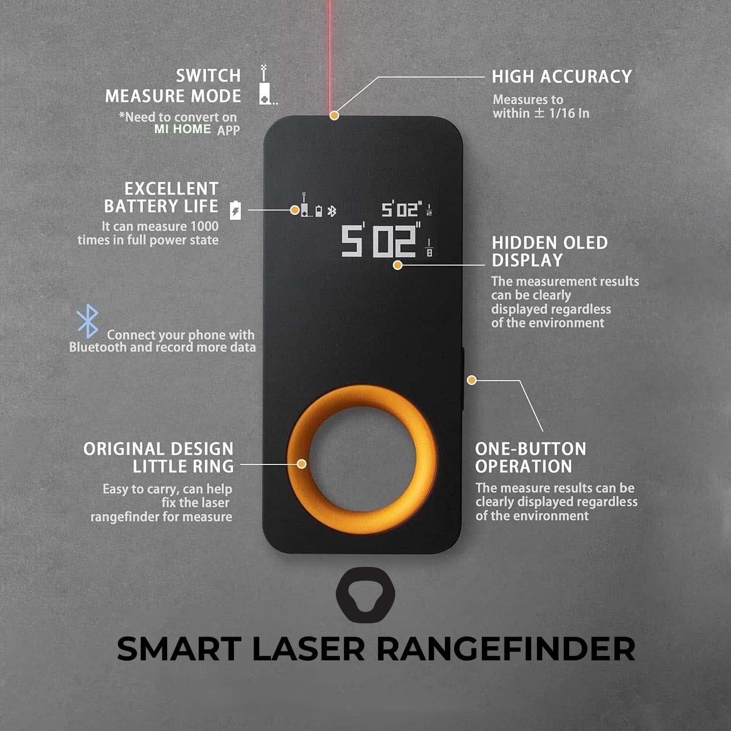 متر لیزری شیائومی مدل HOTO Smart Laser Measure